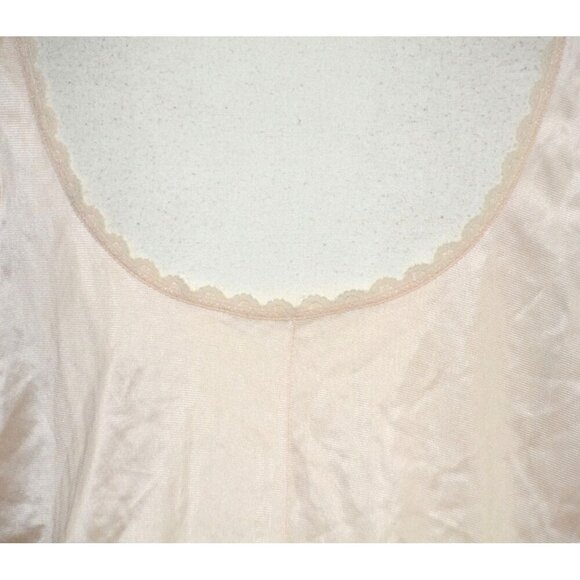 Vintage JCPenny JCP Blush Pink Nylon Camisole Slip Tank Top Lace Trim Size 40 L - Picture 8 of 11